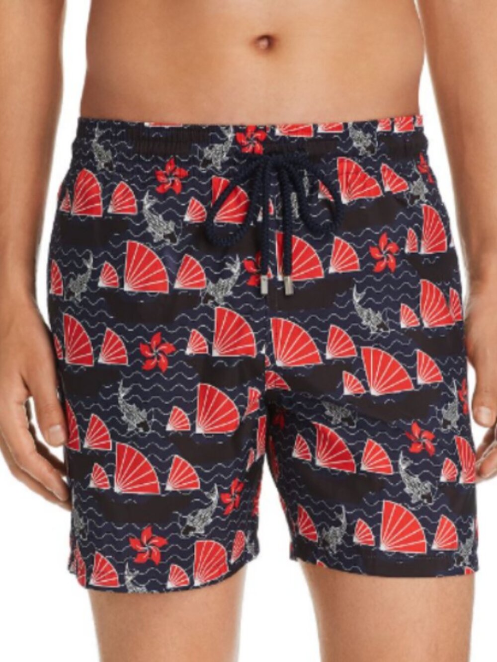 Vilebrequin Mahina Koi Pond & Fan Swim Trunks In Blue L